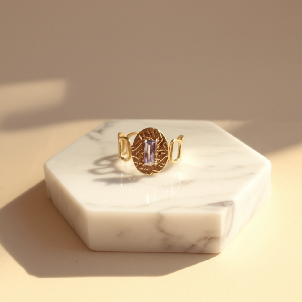 Rectangular diamond chunky statement ring - Rings - View 6