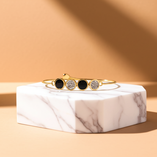 Alternate black white detailed bracelet  - Bracelets - View 1