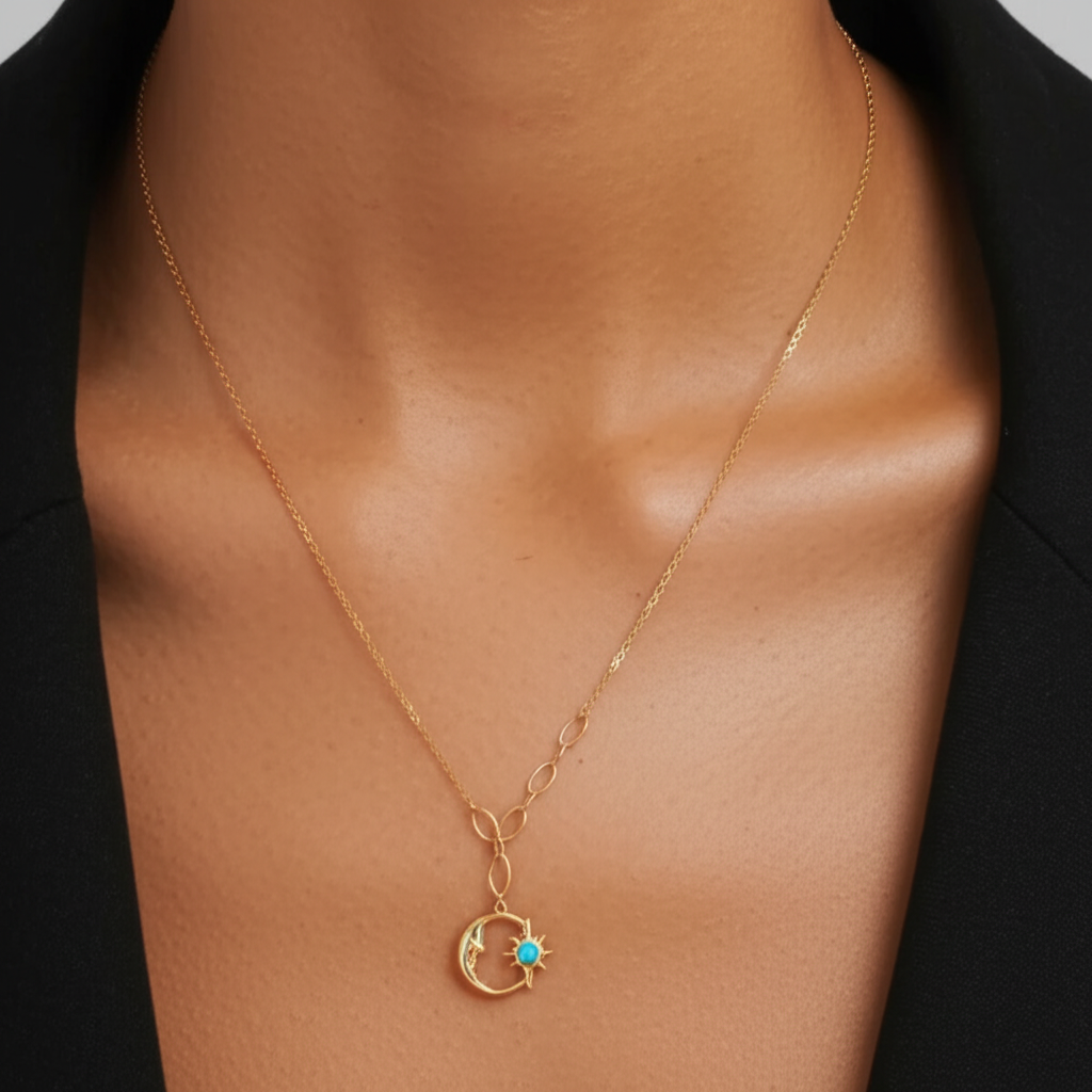Beautiful moon pendant chain - Necklaces - View 1