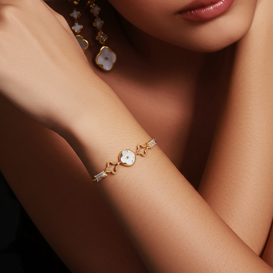 Beautiful white bracelet with stones - Bracelets - View 1