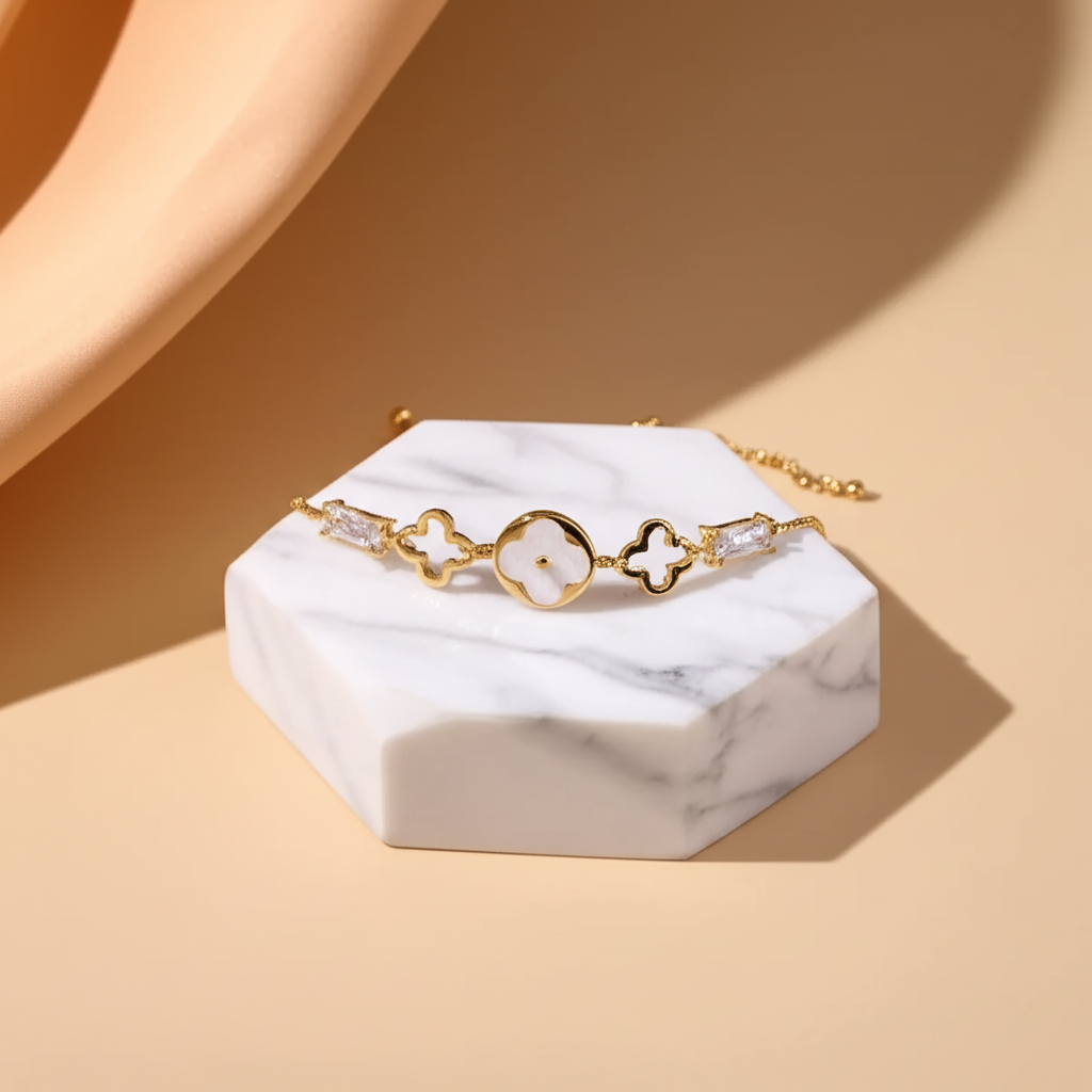 Beautiful white bracelet with stones - Bracelets - View 2