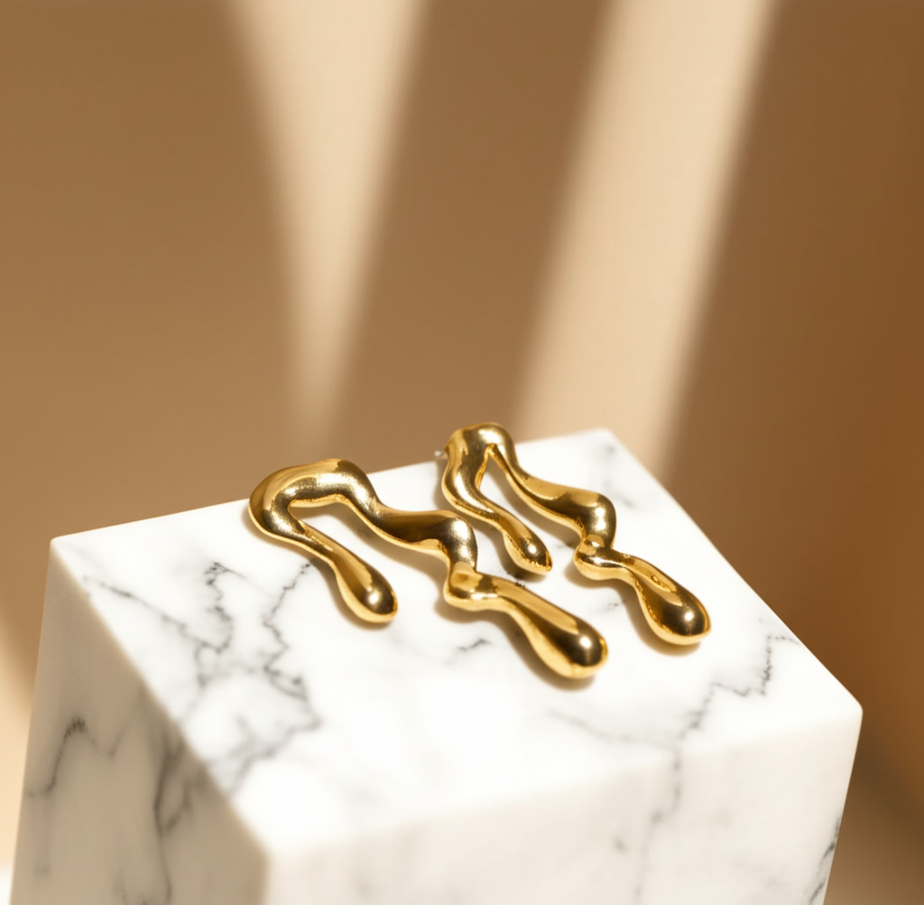 Contemporary majestic chunky drop earrings  - Earrings - View 2