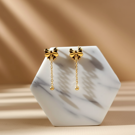 Cute minimal bow earrings  - Earrings - View 1