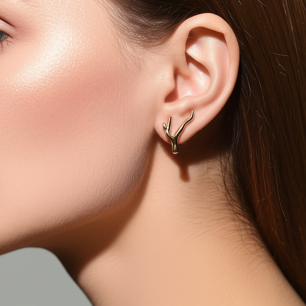 Deer Antlers studs - Earrings - View 1