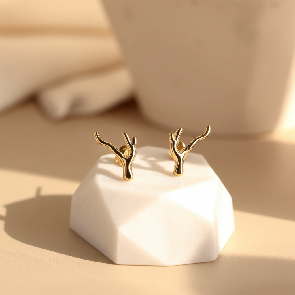 Deer Antlers studs - Earrings - View 2