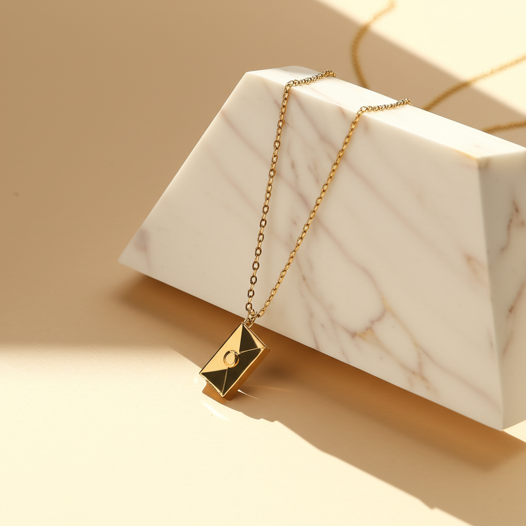 Envelope chain with secret love message - Necklaces - View 1