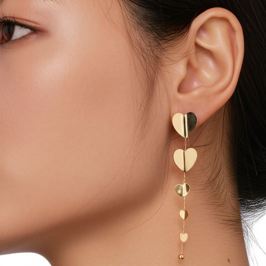 Heart cascade drop earrings  - Earrings - View 1