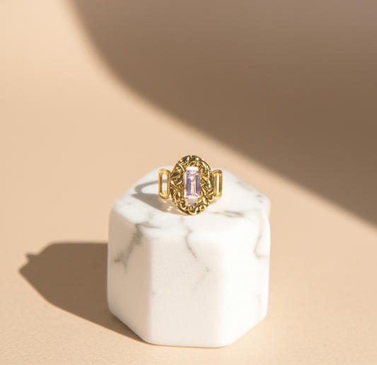 Rectangular diamond chunky statement ring - Rings - View 1