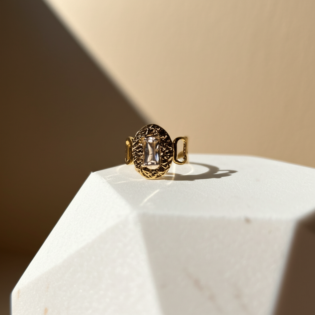 Rectangular diamond chunky statement ring - Rings - View 5