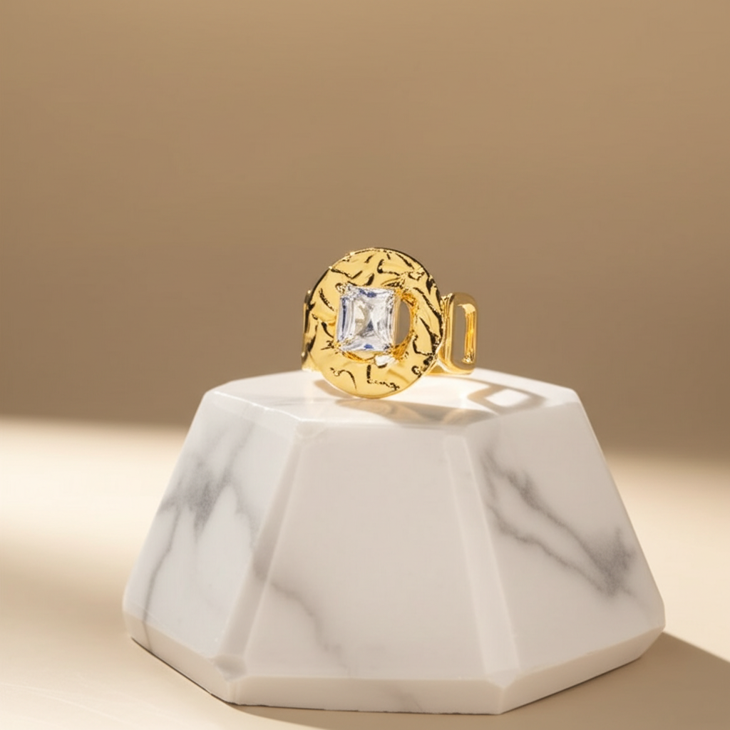 Rectangular diamond chunky statement ring - Rings - View 8