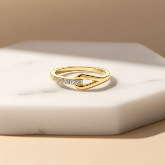 Gold tone minimal unity band - Rings - View 1