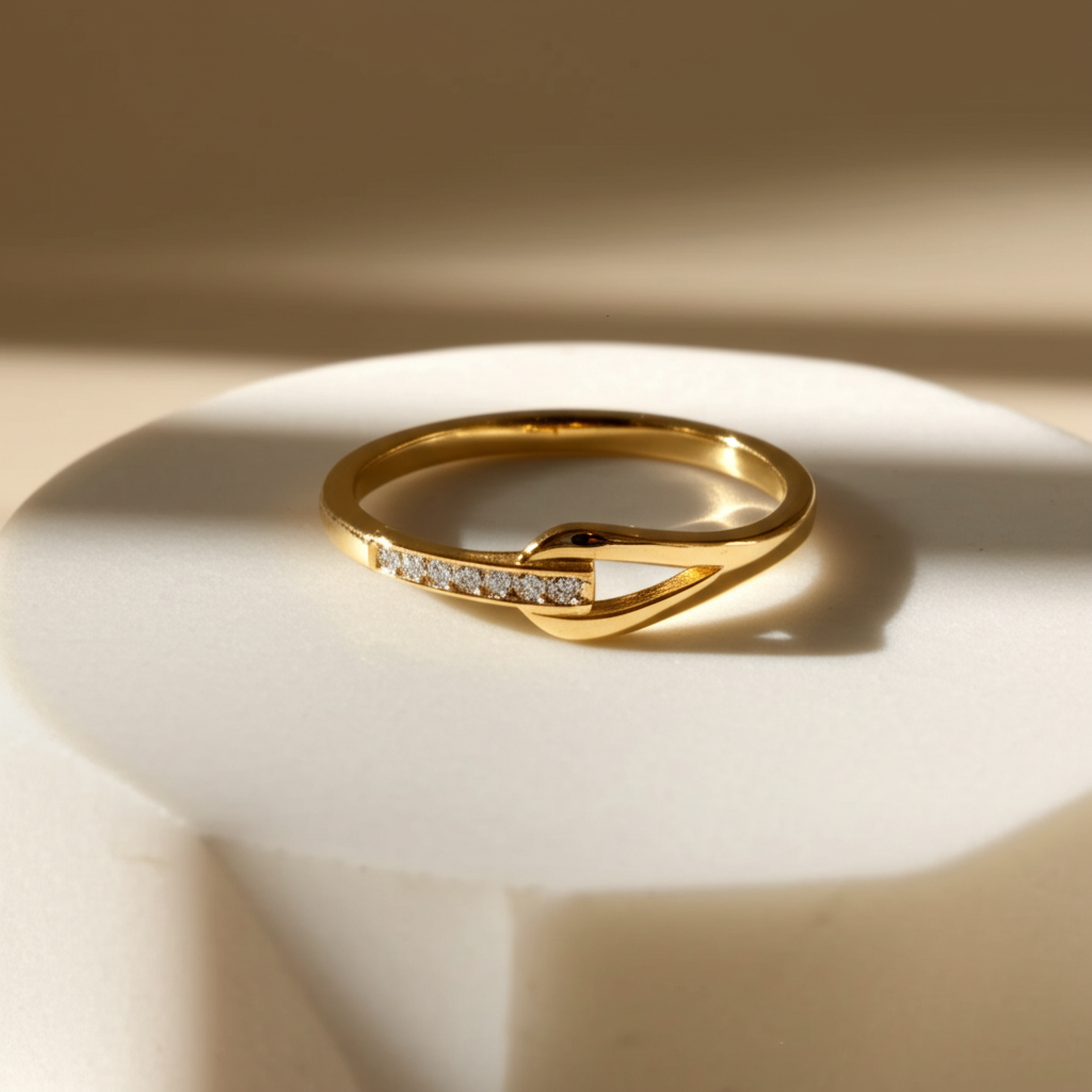 Gold tone minimal unity band - Rings - View 4