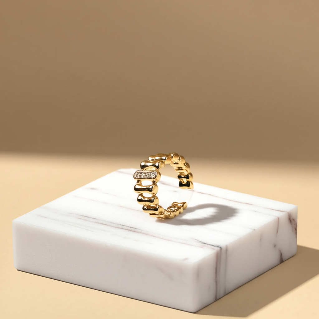 Starlight colonnade gold toned adjustable ring - Rings - View 2