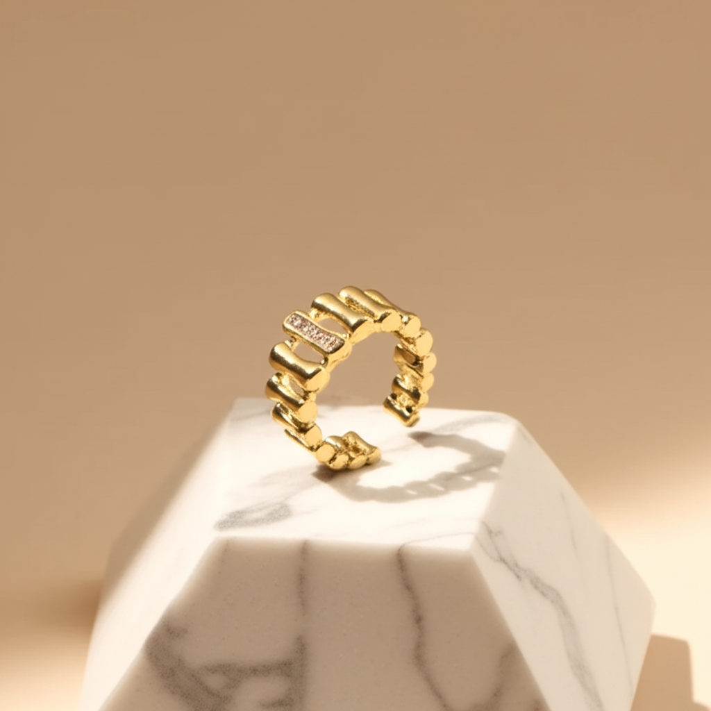 Starlight colonnade gold toned adjustable ring - Rings - View 3