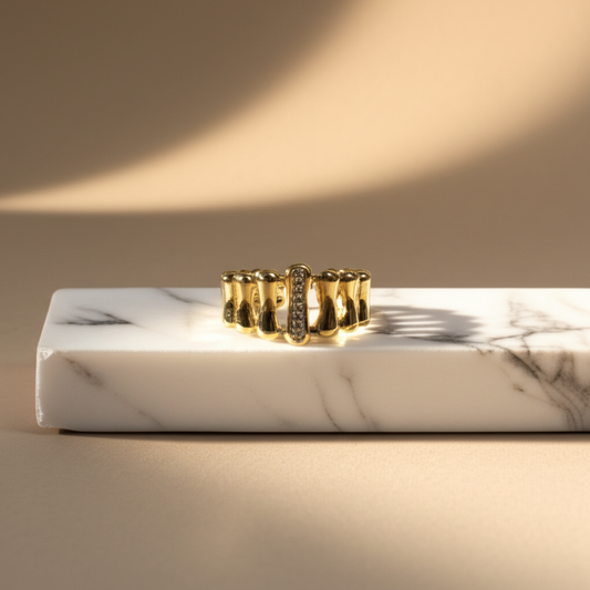 Starlight colonnade gold toned adjustable ring - Rings - View 5