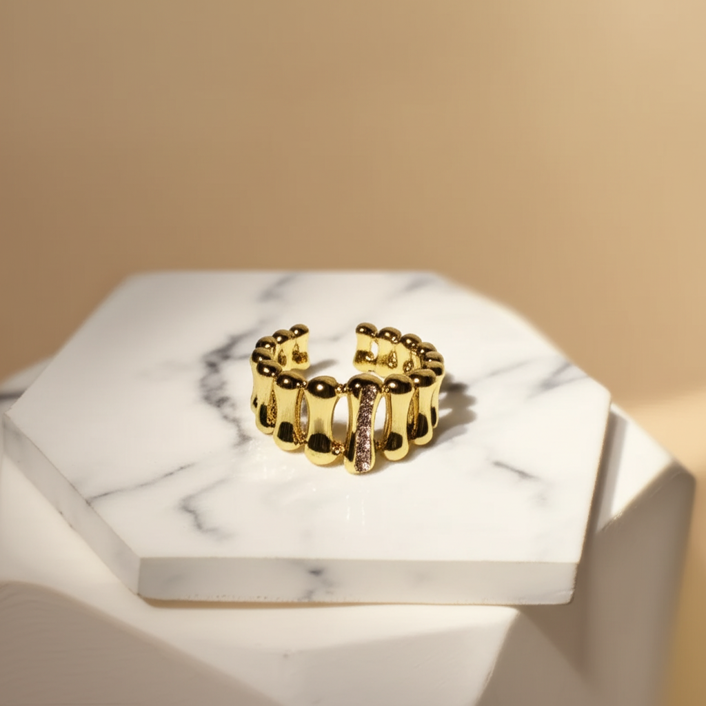 Starlight colonnade gold toned adjustable ring - Rings - View 7
