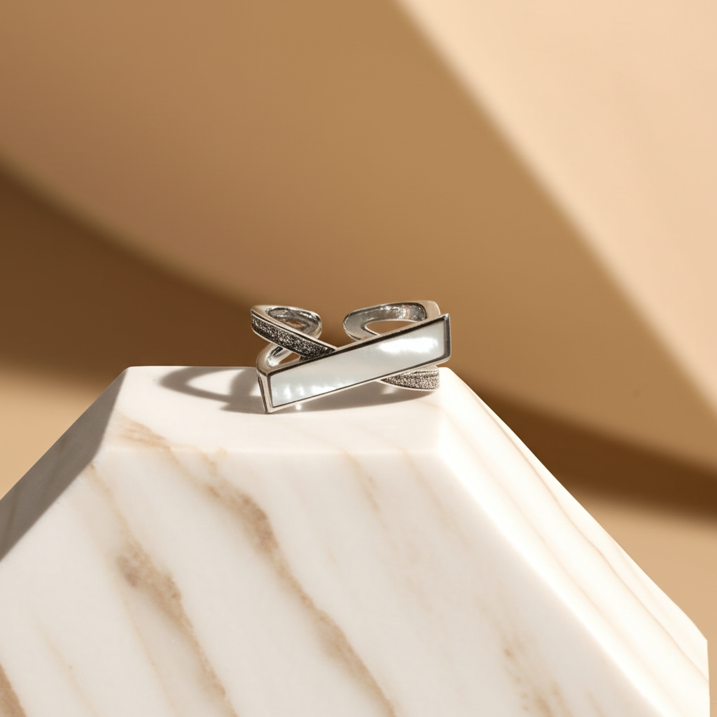 Silver toned twilight crossroads  - Rings - View 2