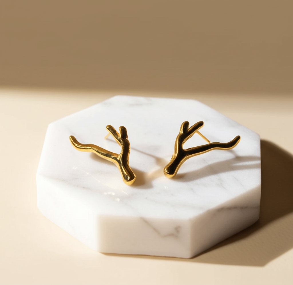 Deer Antlers studs - Earrings - View 4