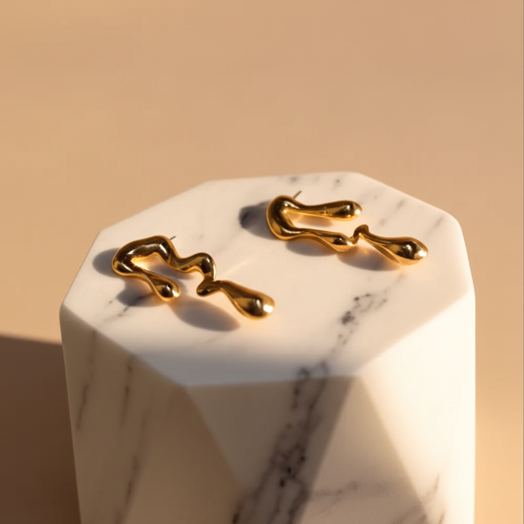 Contemporary majestic chunky drop earrings  - Earrings - View 3