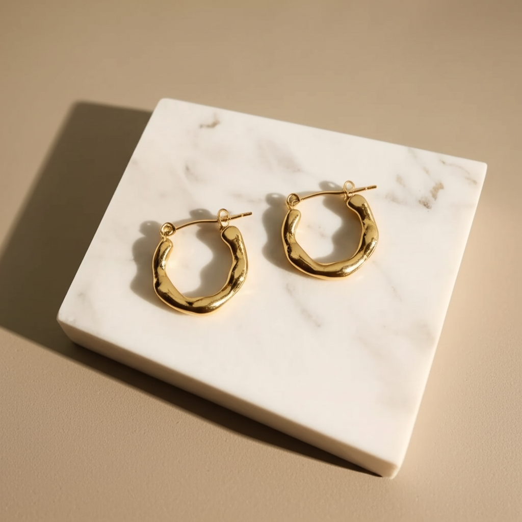 Artistic sculpture design hoop earrings  - Earrings - View 5