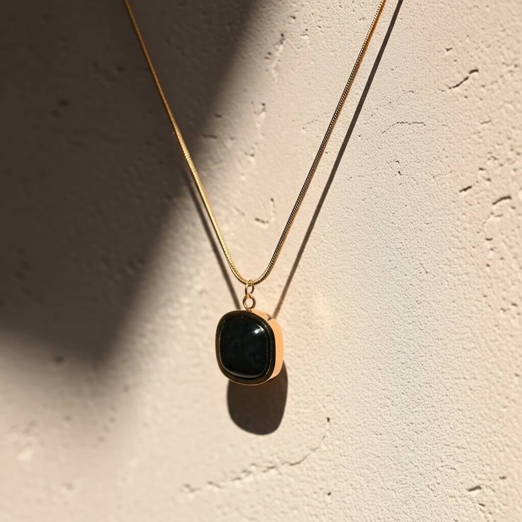 Black square pendant chain - Necklaces - View 3