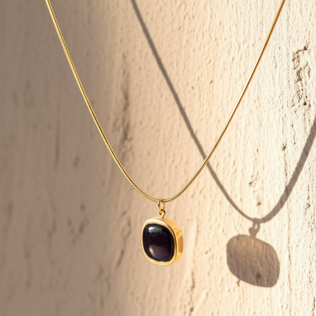 Black square pendant chain - Necklaces - View 4