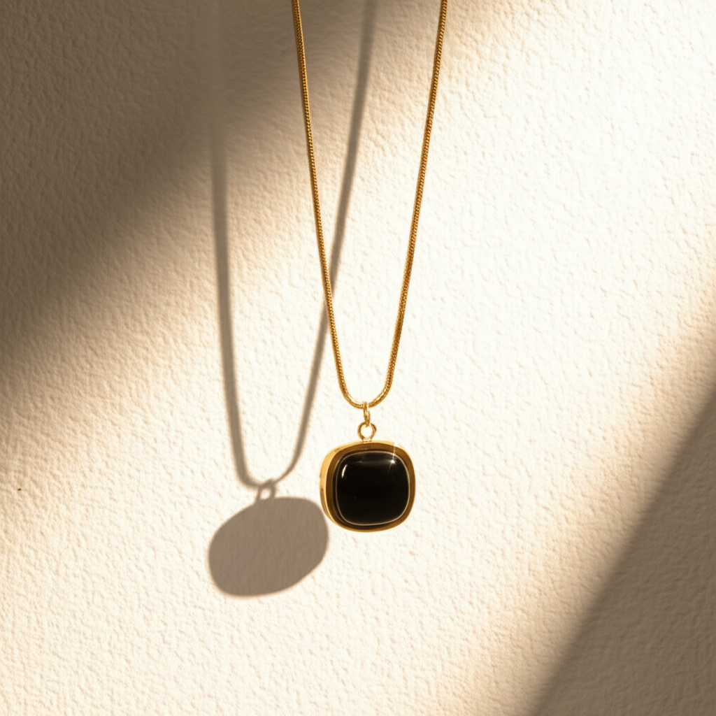 Black square pendant chain - Necklaces - View 5
