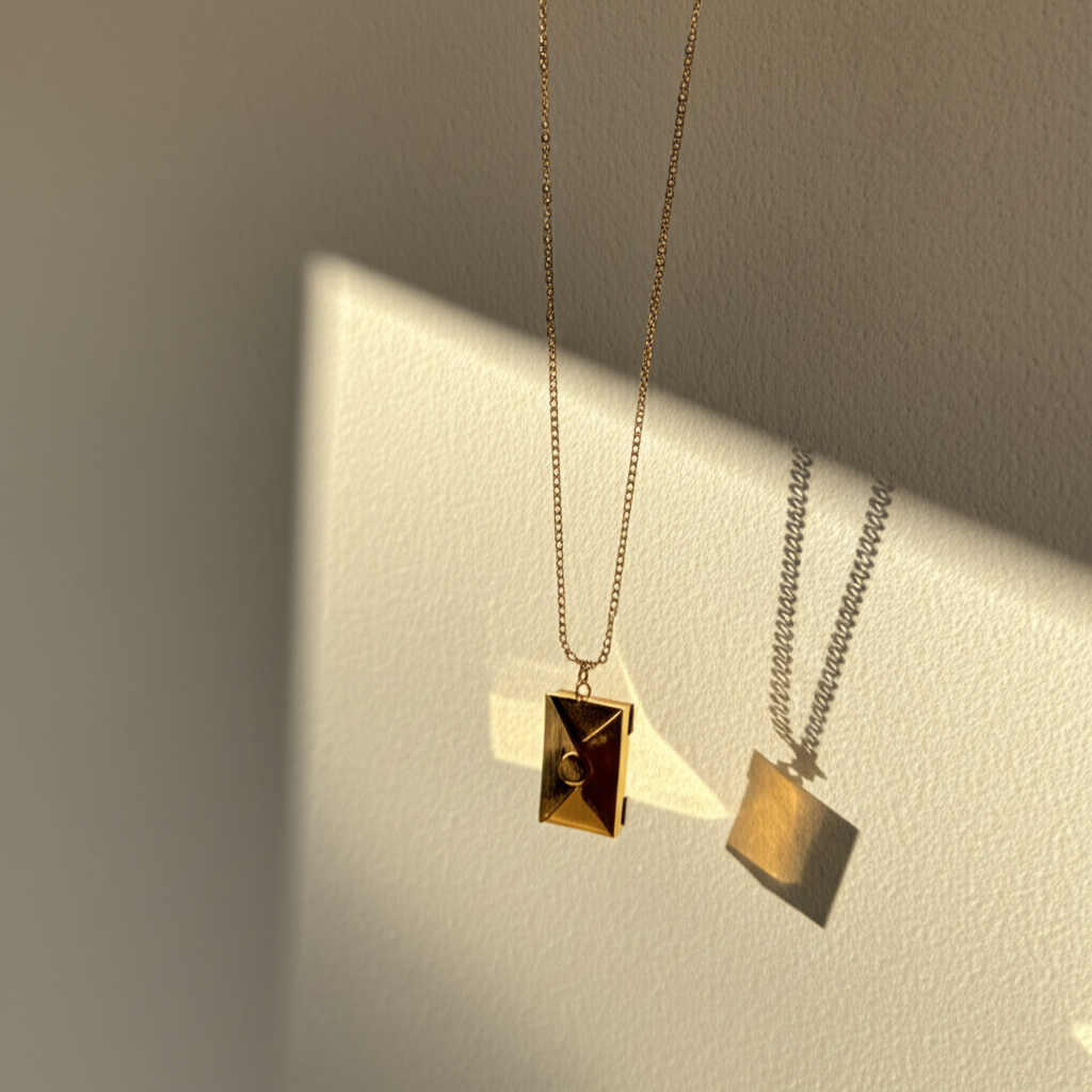 Envelope chain with secret love message - Necklaces - View 2