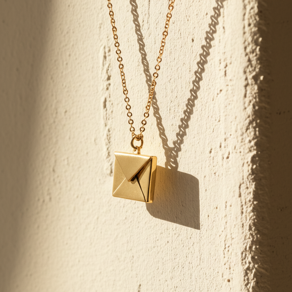 Envelope chain with secret love message - Necklaces - View 4