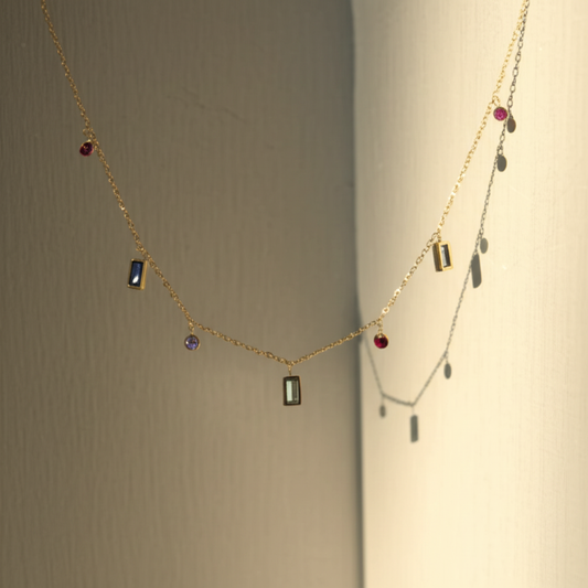 Multicolour stone chain best for layering  - Necklaces - View 3