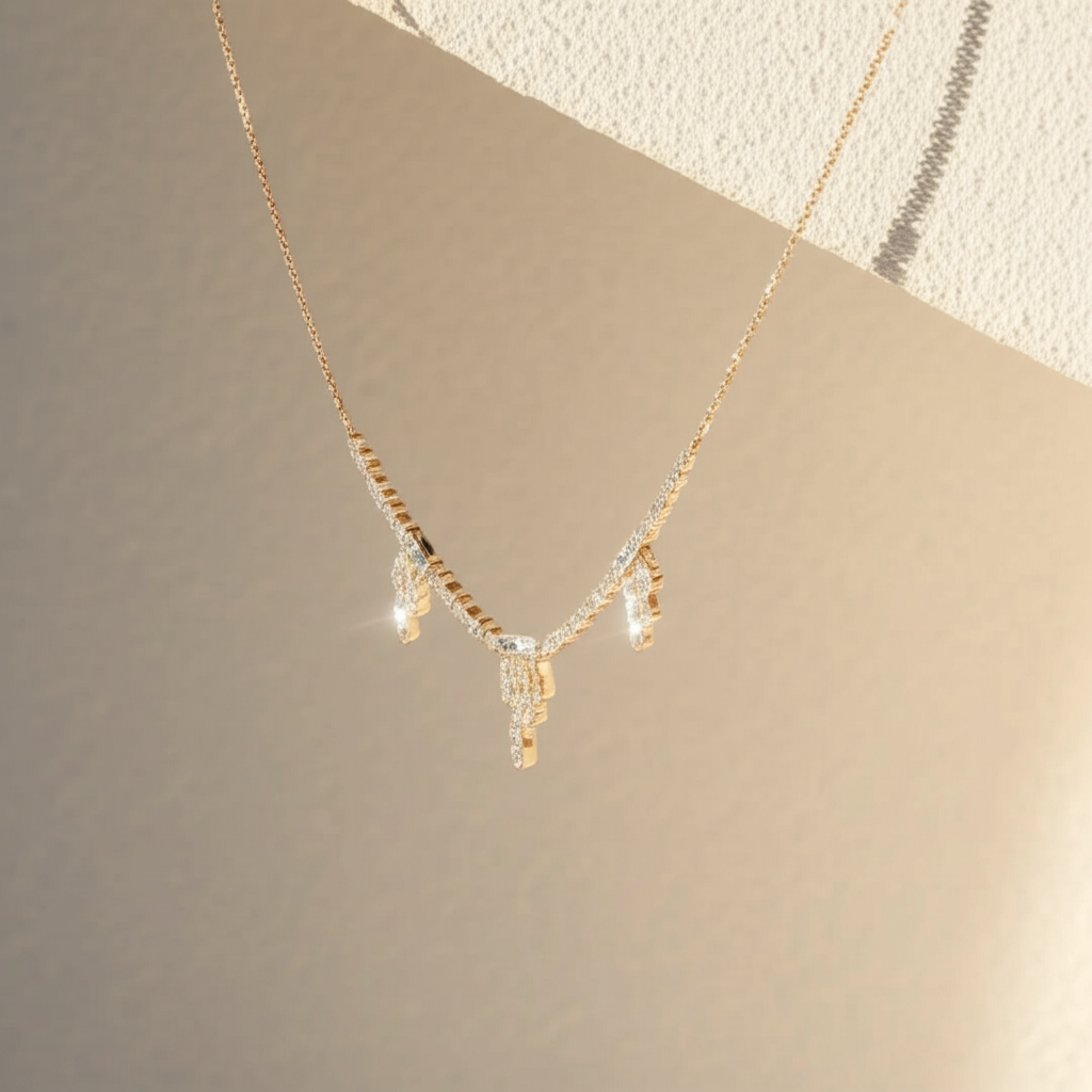 White rhinestones chain with adjustable bead to make it choker  - Necklaces - View 2