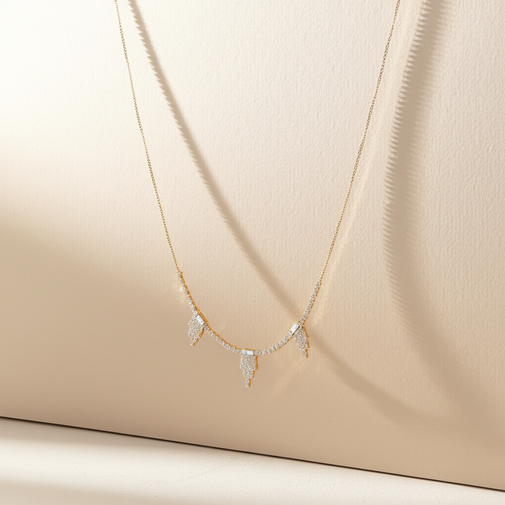 White rhinestones chain with adjustable bead to make it choker  - Necklaces - View 3