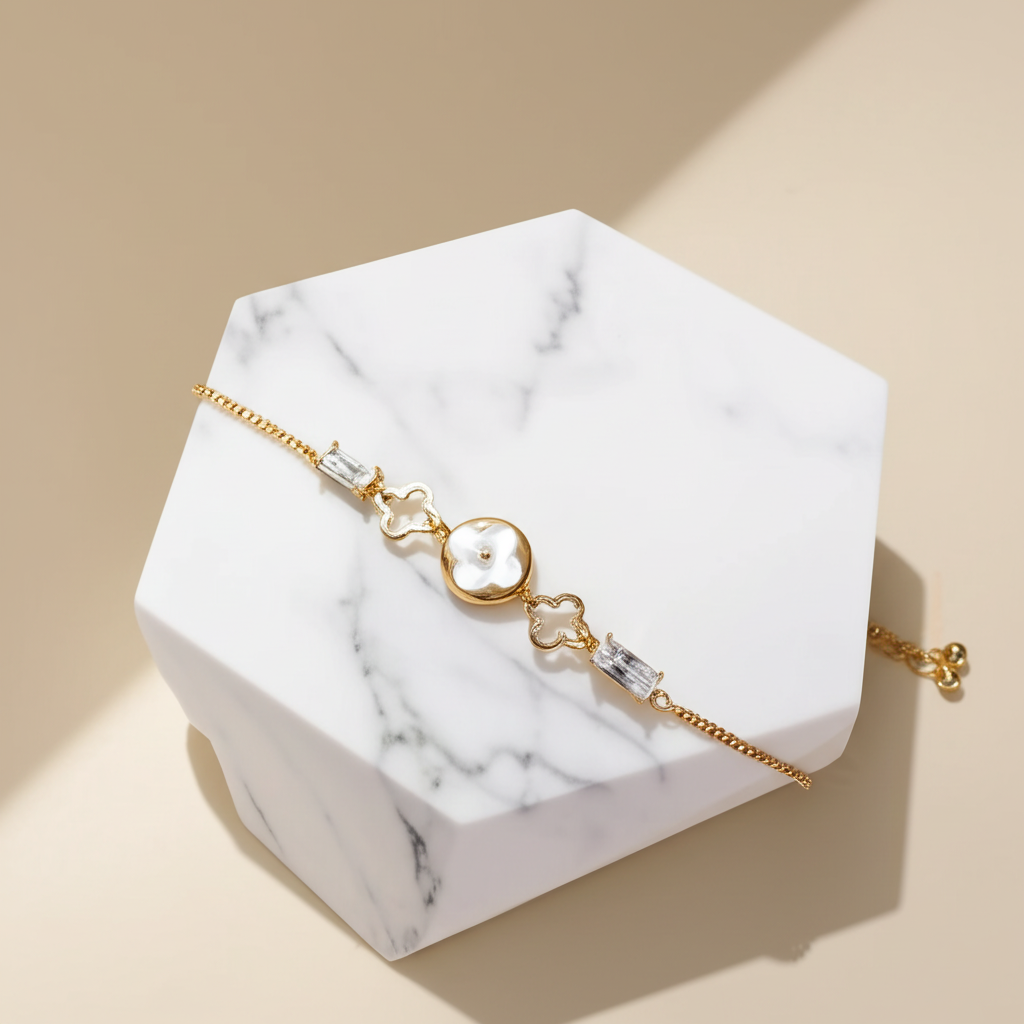 Beautiful white bracelet with stones - Bracelets - View 4