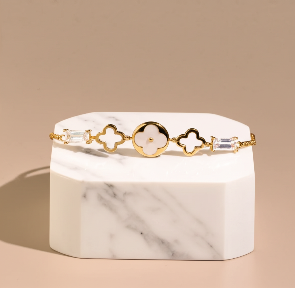 Beautiful white bracelet with stones - Bracelets - View 6