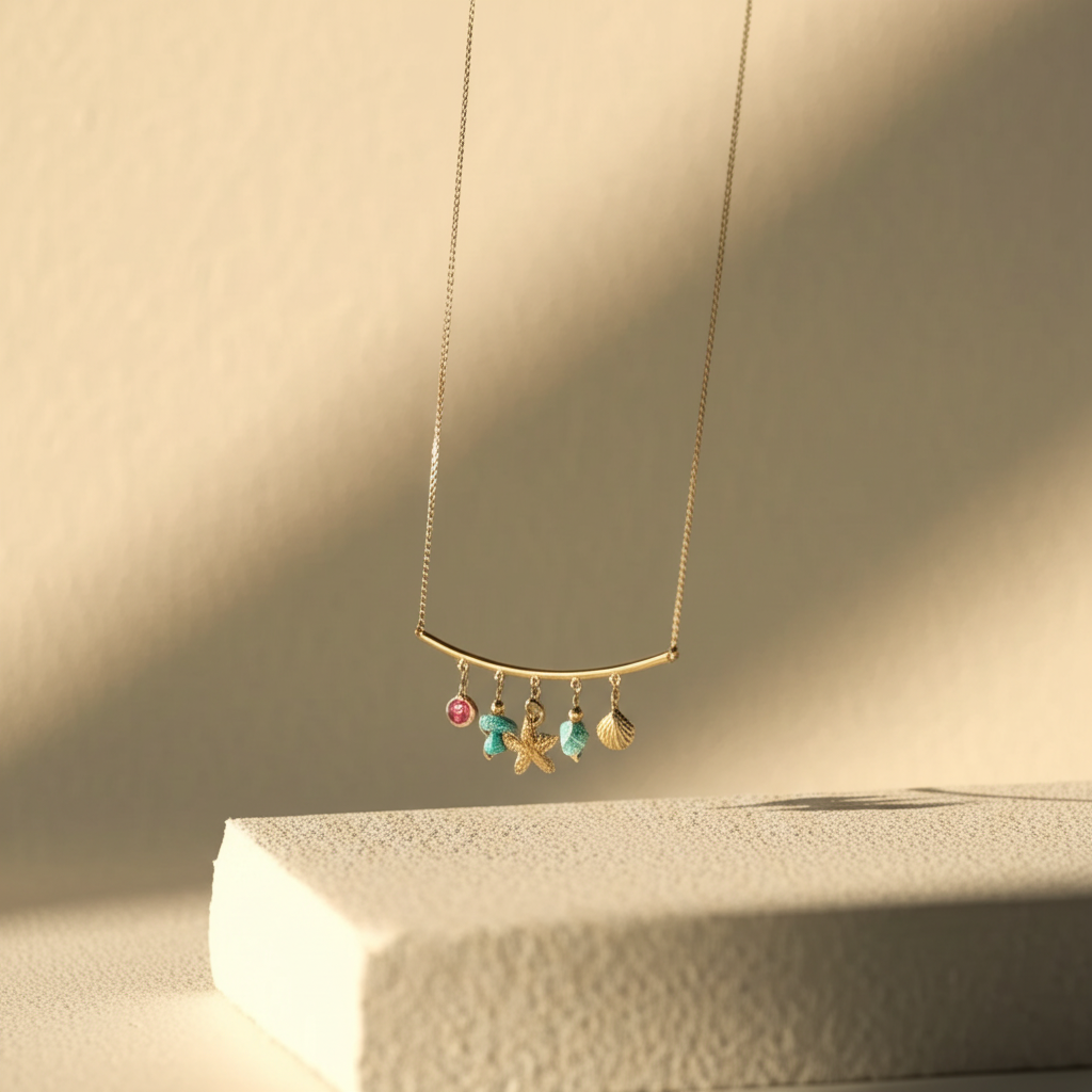 Ocean inspired charm pendant necklace  - Necklaces - View 1