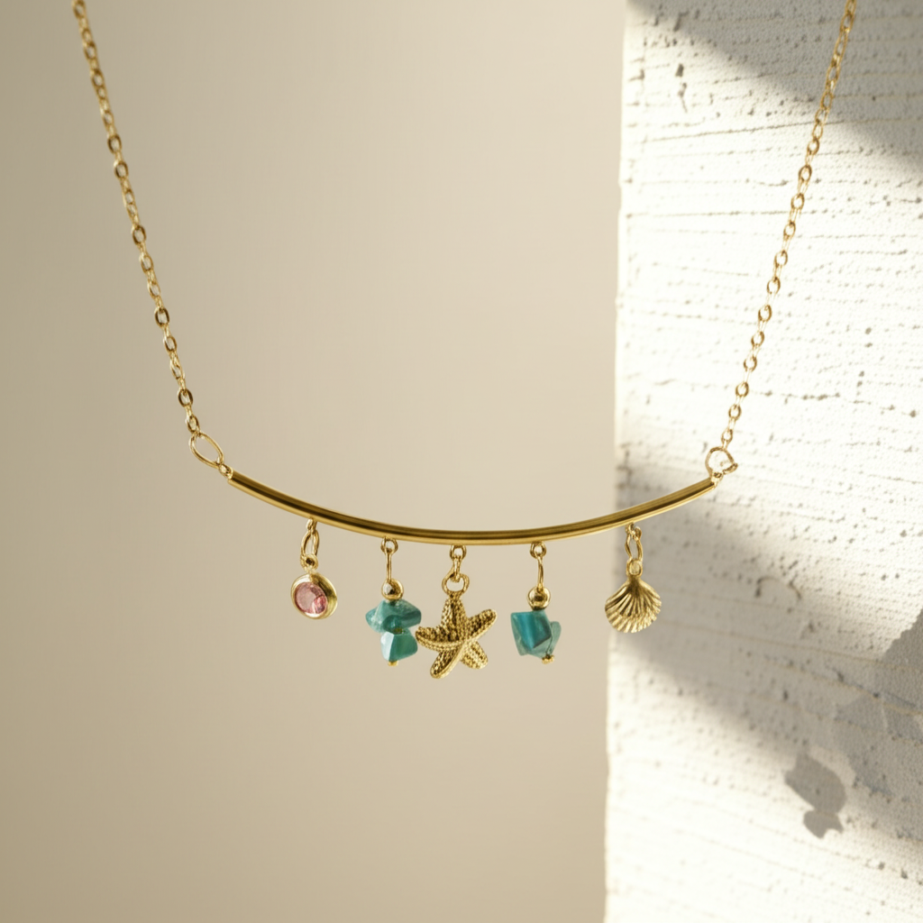 Ocean inspired charm pendant necklace  - Necklaces - View 2