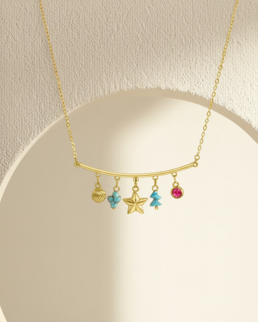 Ocean inspired charm pendant necklace  - Necklaces - View 5