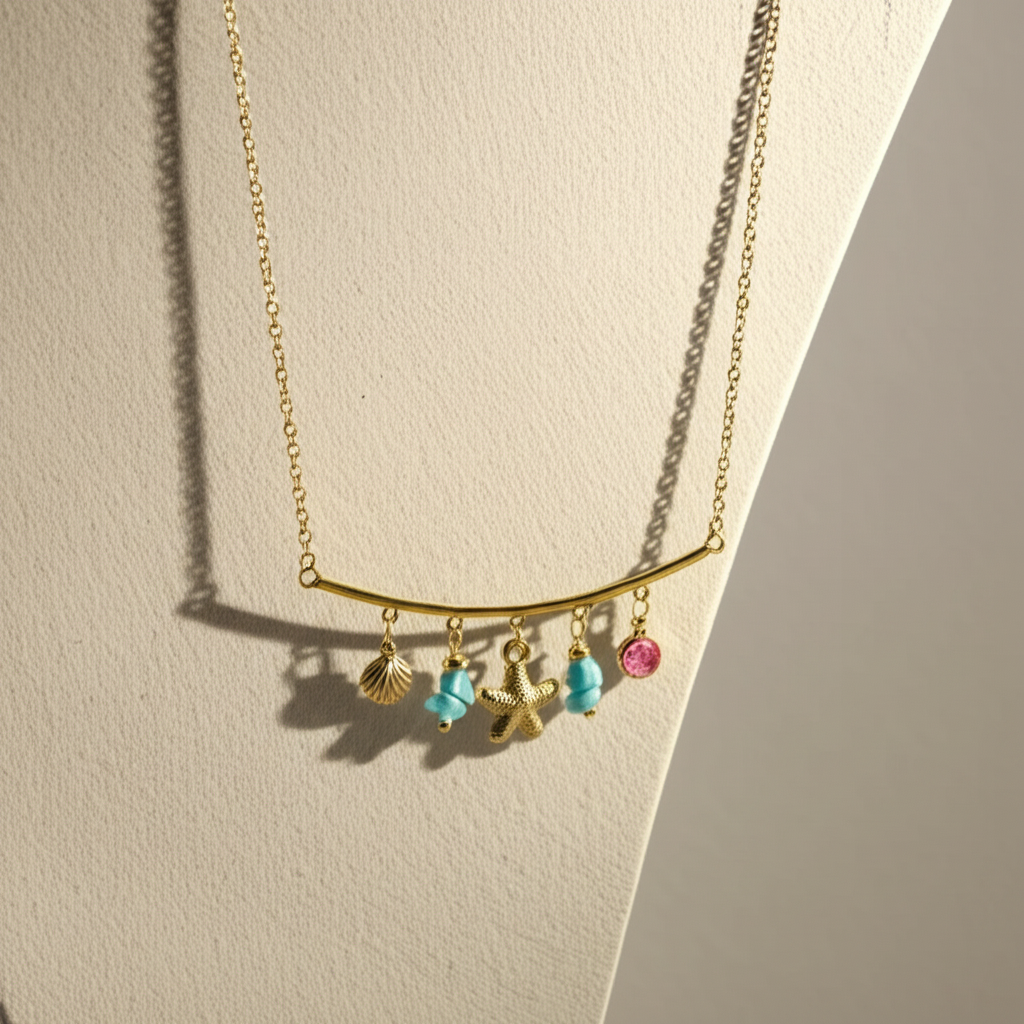 Ocean inspired charm pendant necklace  - Necklaces - View 6