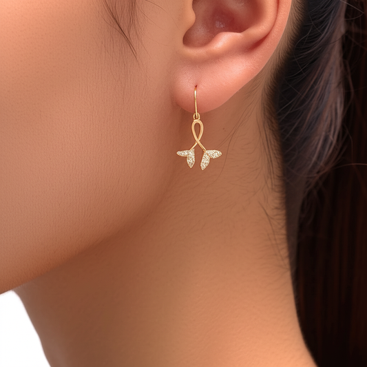 Mermaid tail cross drop earrings  - Earrings - View 4