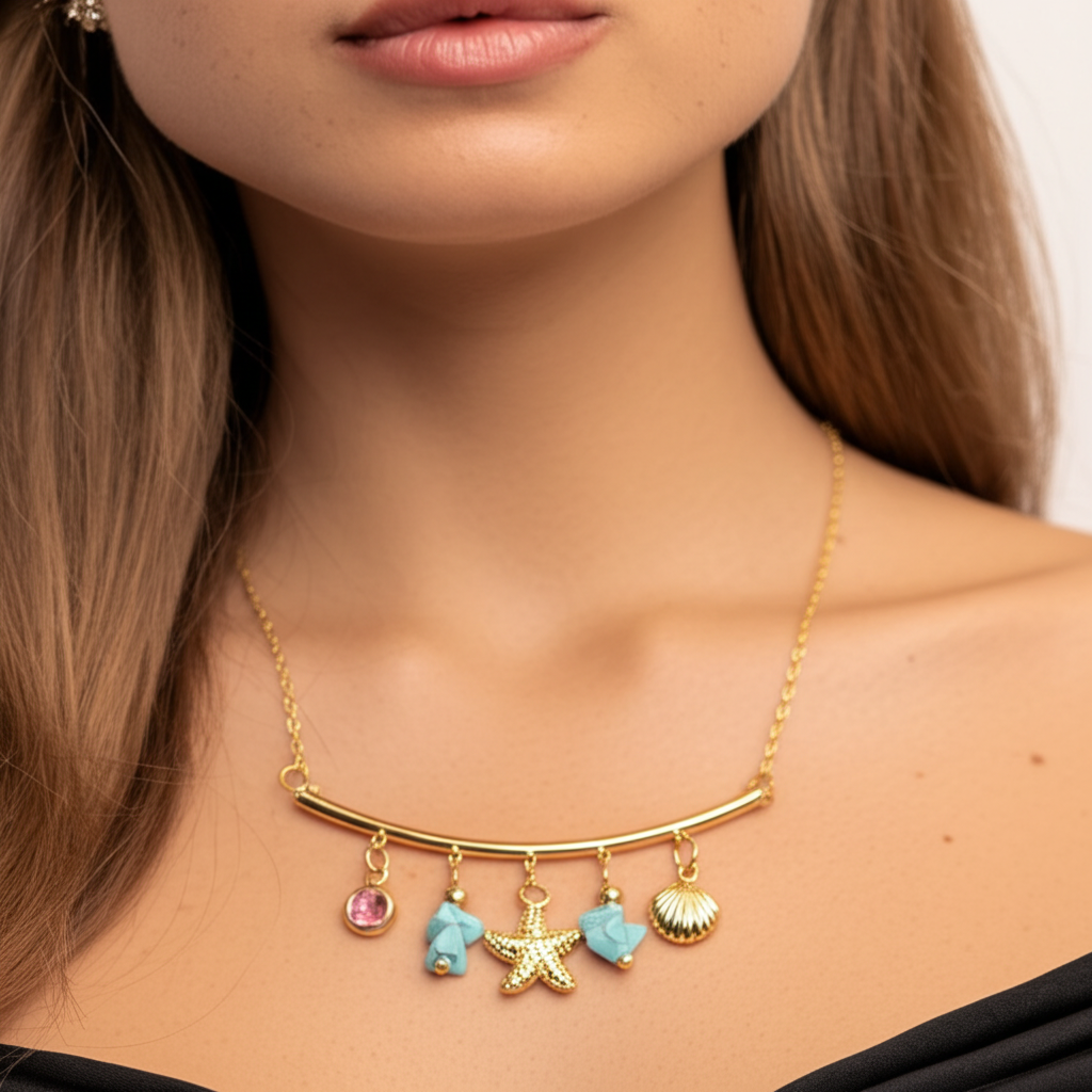 Ocean inspired charm pendant necklace  - Necklaces - View 7
